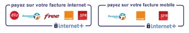 Paiement sur facture internet ou mobile : Alice, Bouygues Telecom, Free, Orange, SFR – Internet+